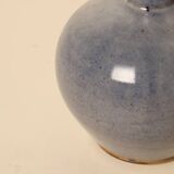Pair of blue-glazed stoneware lamps