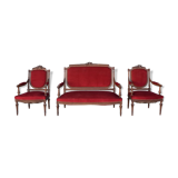 Salon three-room 1900 Walnut Louis XVI style