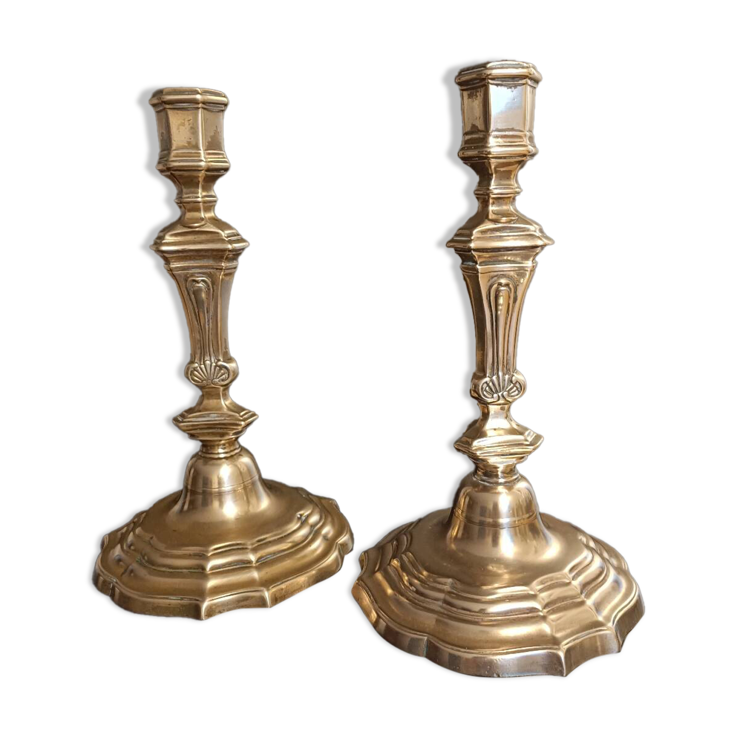 Regency candle holders in gilded bronze