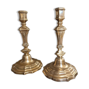 Regency candle holders in gilded bronze