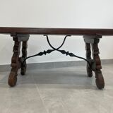 Table basse bois et fer forgé