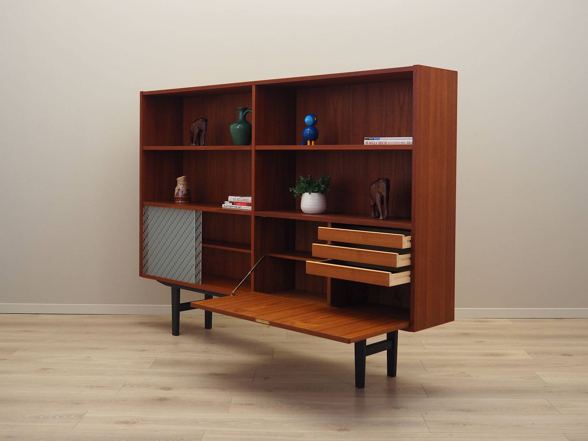 Bibliothèque danoise en teck, années 1970