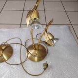 Set of 2 table lamps Hustadt Leuchten in vintage golden brass