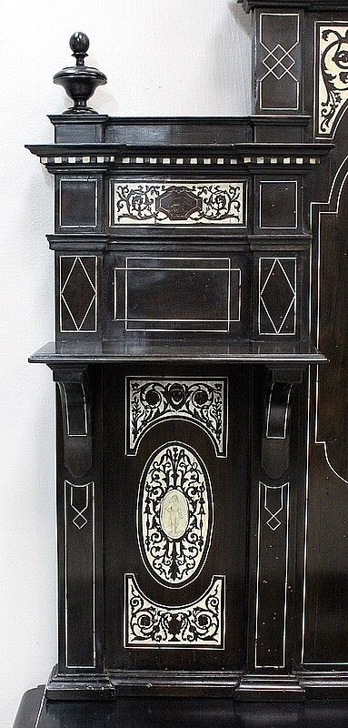 Ceremonial showcase in blackened pearwood, Napoleon III period - 1850