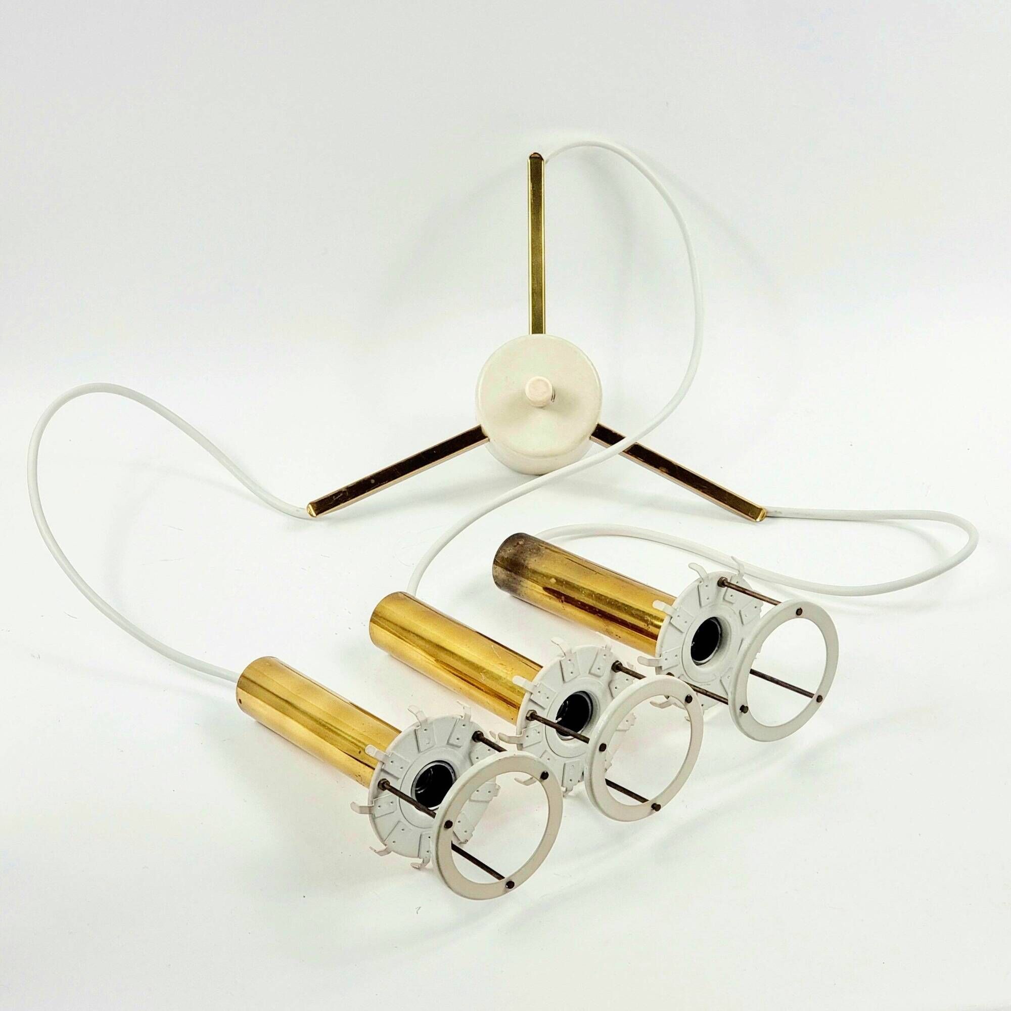 Mid-Century Modern Murano Ice Glass Triple Pendant Light from Doria, 1960s