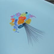 Ceramic dish from the faiencerie of M.B.F.A Pornic model sidonie blue