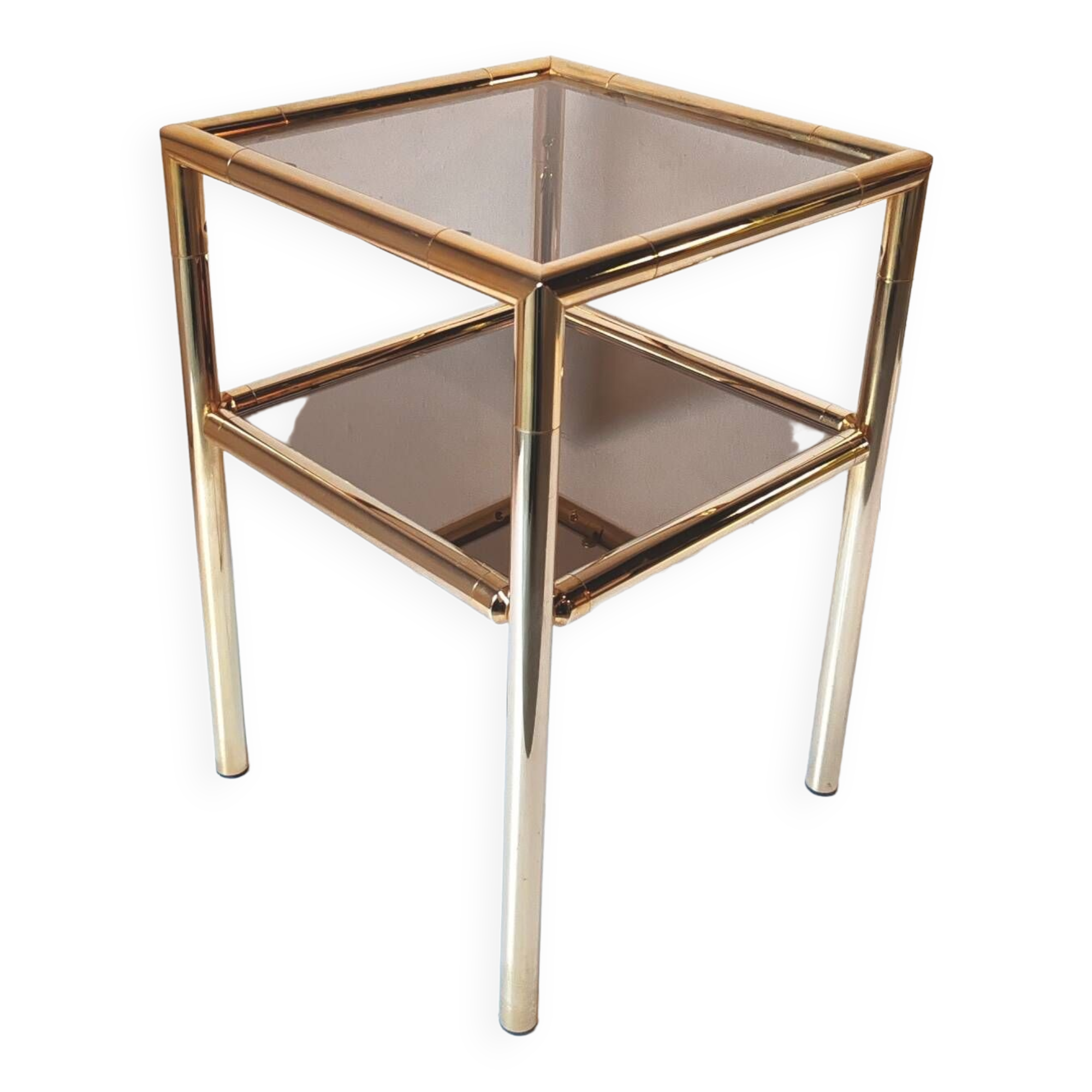 Brass and glass end table from the 70s