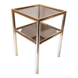 Brass and glass end table from the 70s