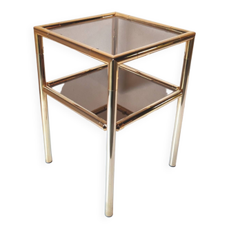 Brass and glass end table from the 70s