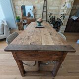 Old farmhouse table in solid elm