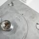 Doria Leuchten ceiling light 1960, Germany, Aluminum and Opaline + new chrome bulb
