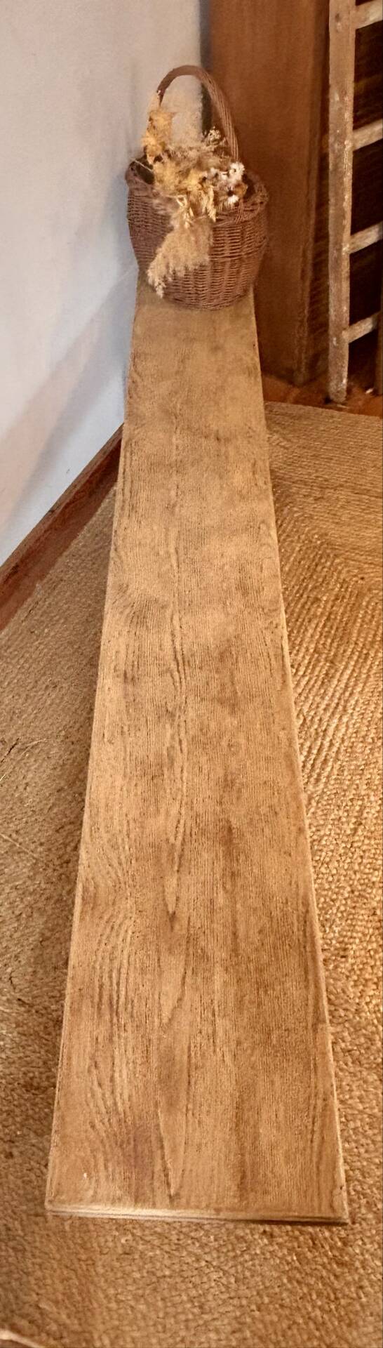 Old farmhouse bench in raw solid oak - 2.2m