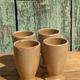 4 tasses Mazagrans en grès artisanal