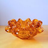 Murano amber glass ashtray 70s