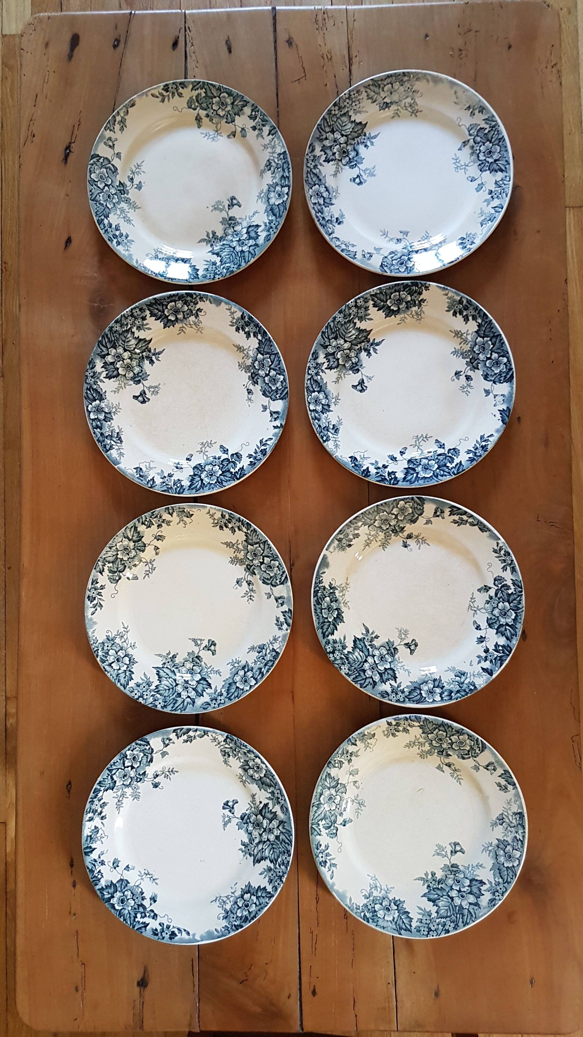 Set of 8 flat plates Saint Amand and Hamage