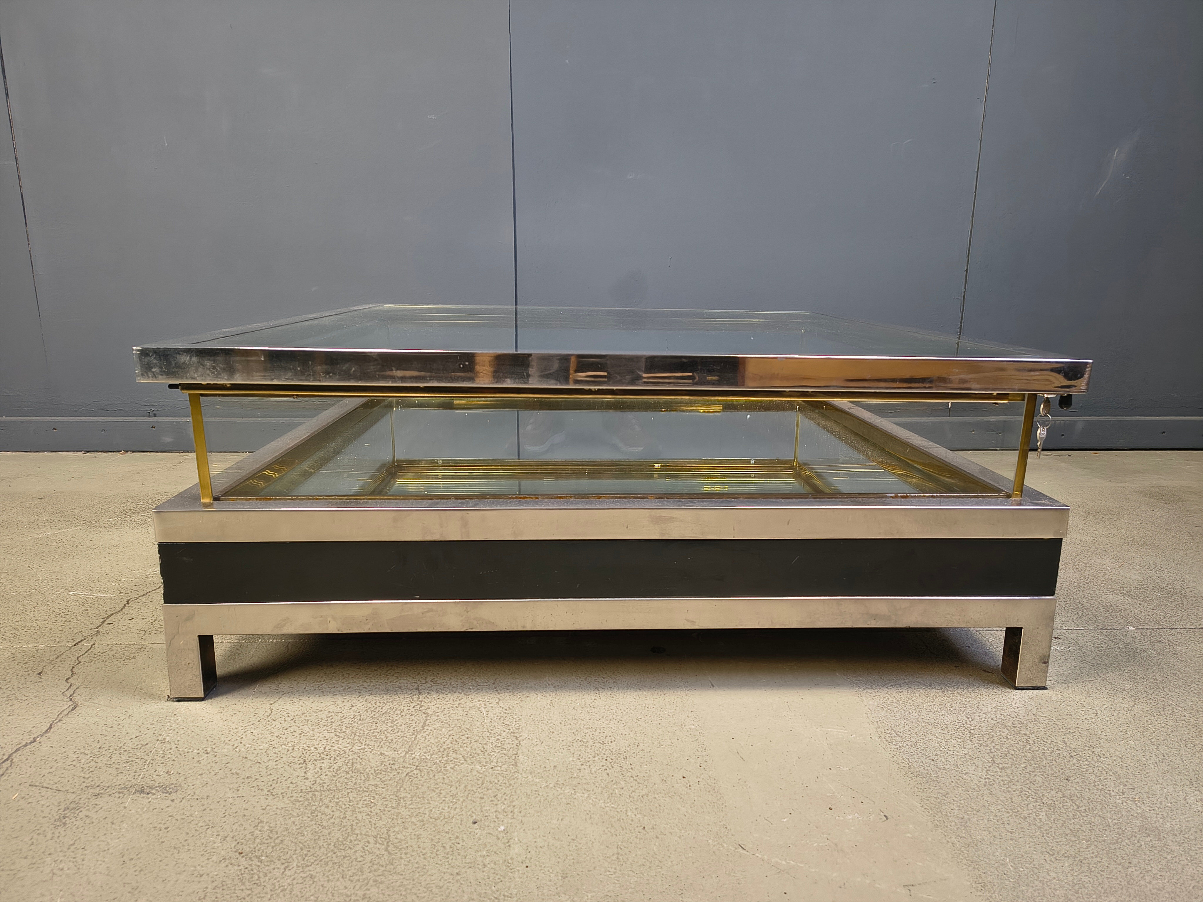Vintage sliding top coffee table, 1970s