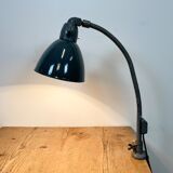 Industrial Grey Enamel Gooseneck Desk Lamp from Siemens, 1950s