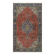 Vintage Handmade Turkish Wool Area Rug with Medallion Design