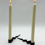 Pair of "Serpentine" candlesticks, modernist, 1970s