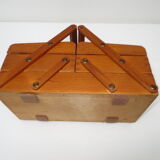 Wood sewing box for children