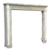 Louis XVI style fireplace in green Estours marble and white Carrara, circa 1880.
