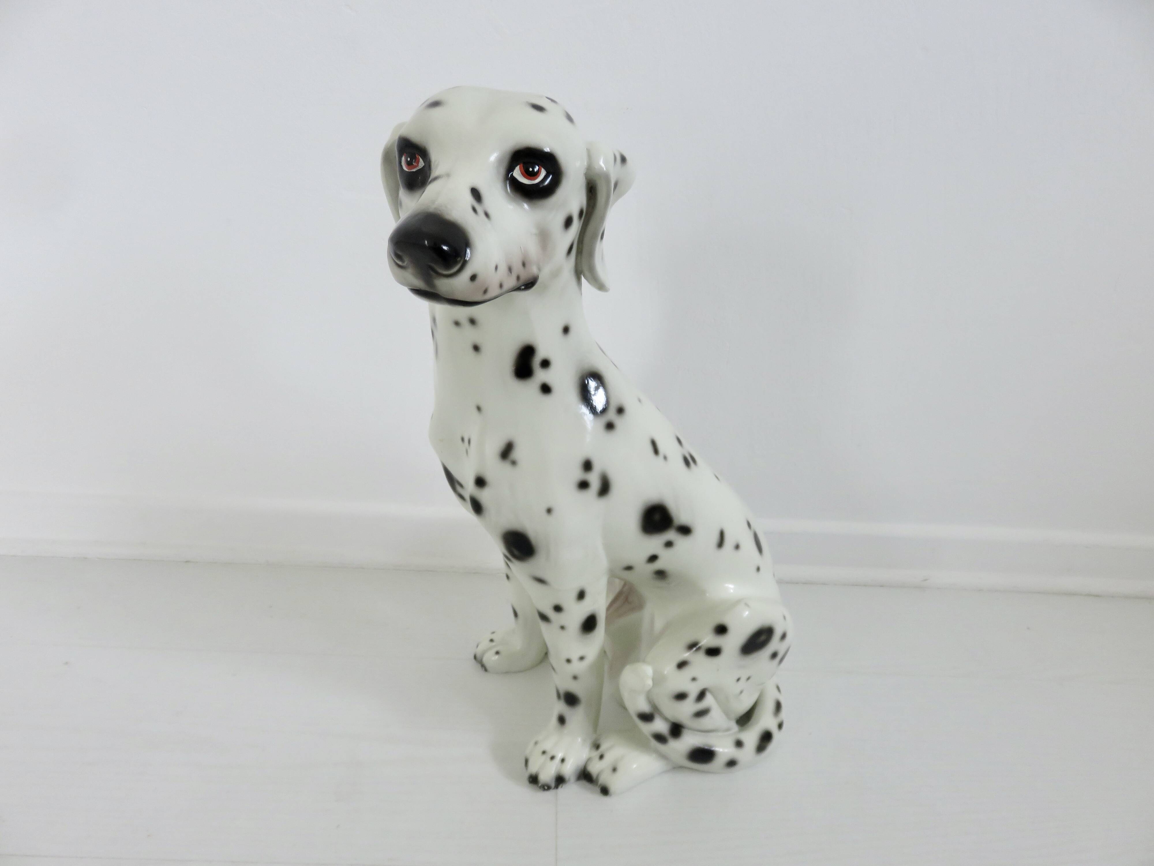 Very large ceramic Dalmatian, Italy, 1960-1970, 43cm