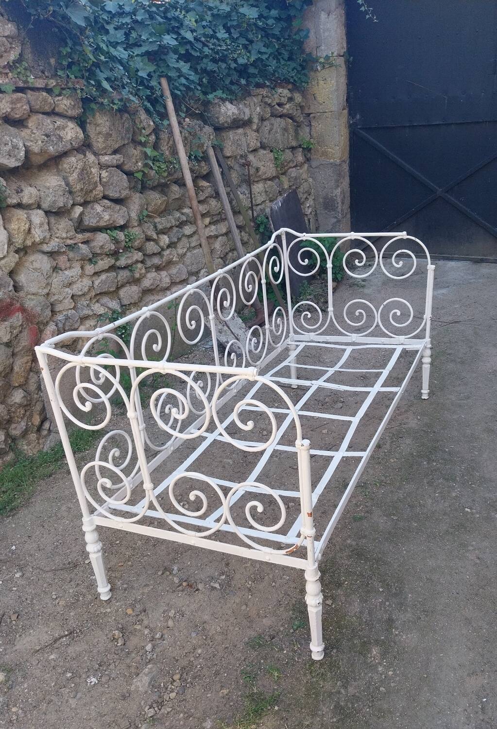 Wrought iron garden sofa bed