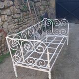 Wrought iron garden sofa bed