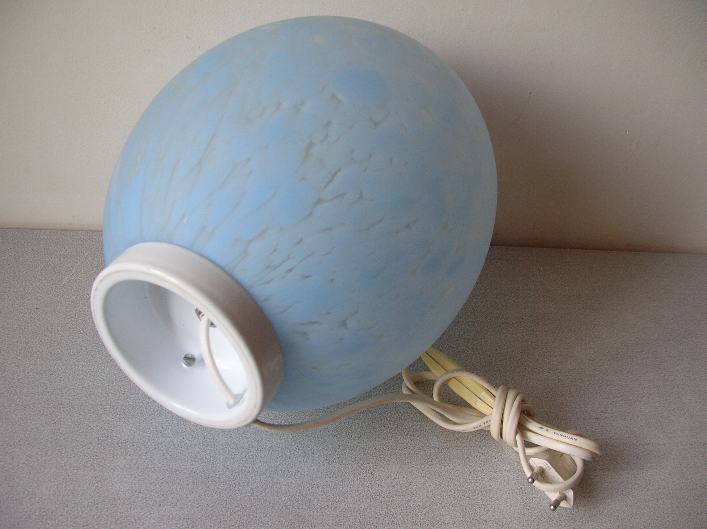 Lamp big egg in blue glass paste deco office living room