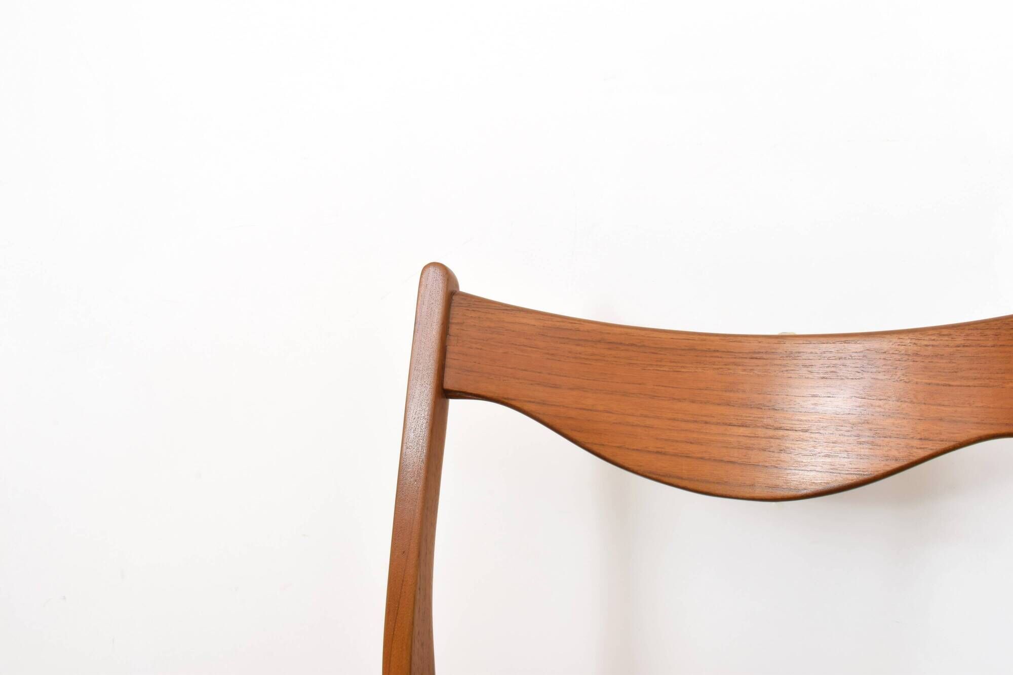 Mid-Century Danish Teak and Leather Dining Chairs by Arne Wahl Iversen for Glyngøre Stolefabrik, 196