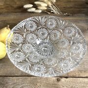 Coupe à fruits en verre ciselé 