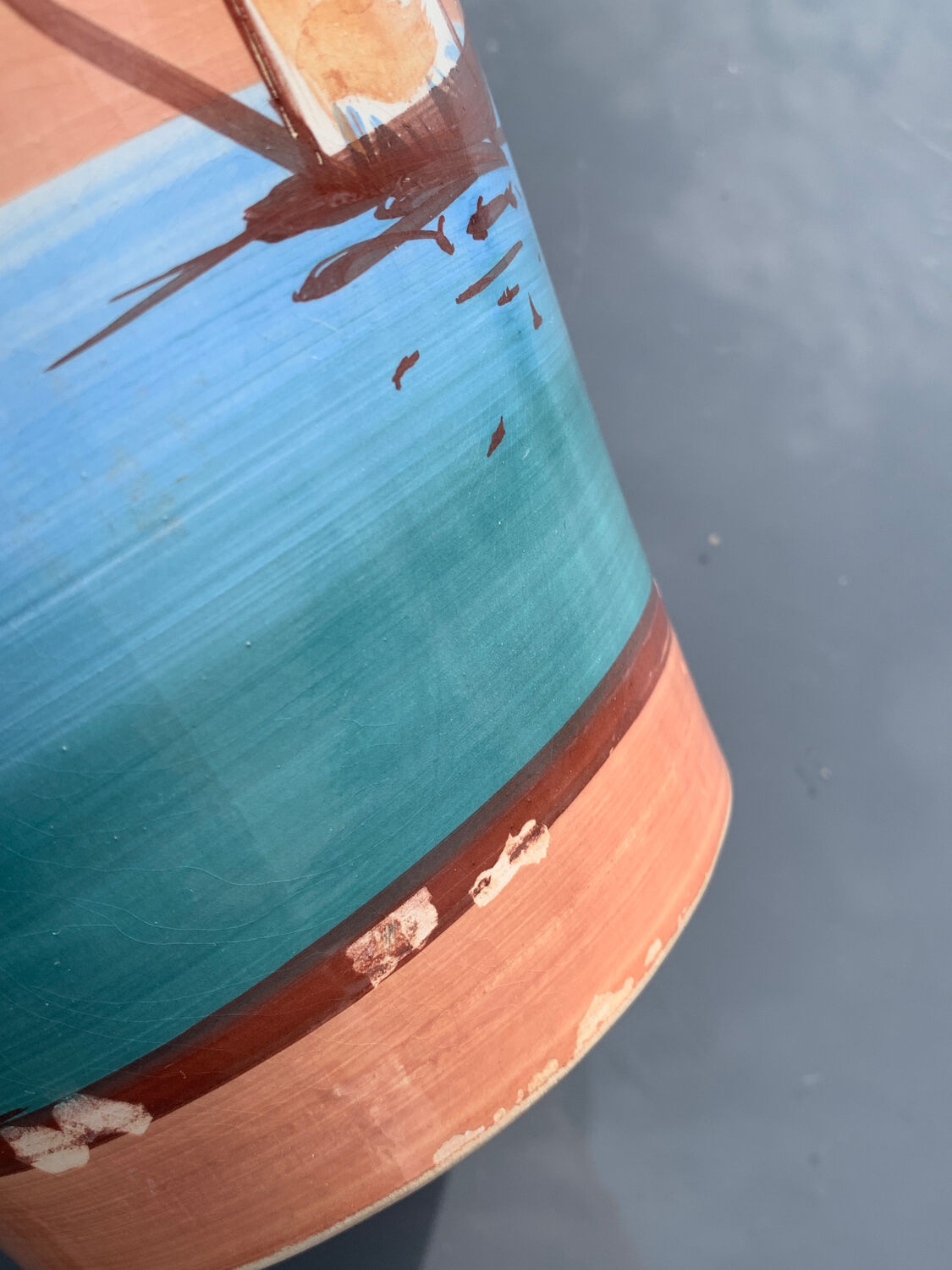 Vase décor bateaux mer