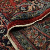 Burgundy Red Floral Wool Runner Rug,1960s Traditional Oriental Stair Runner