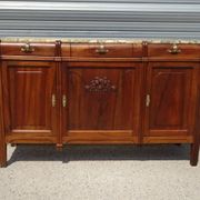 Enfilade Art Déco en noyer et plateau en marbre