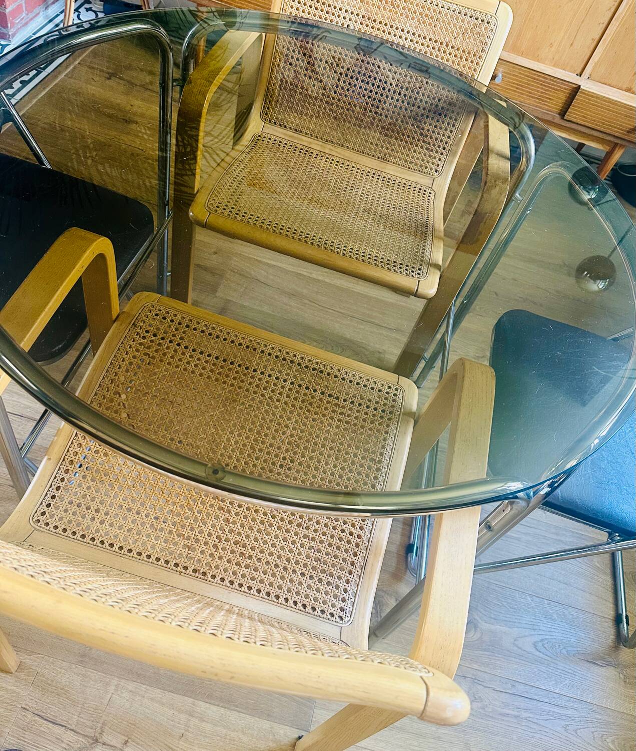 Chaises Olivo Pietro 70' cannage et bois