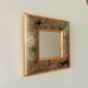 Vintage wooden mirror with floral pattern from the 80s 20*20 cm