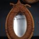 Pair of large oval rope and leather mirrors, very good condition, 1950s