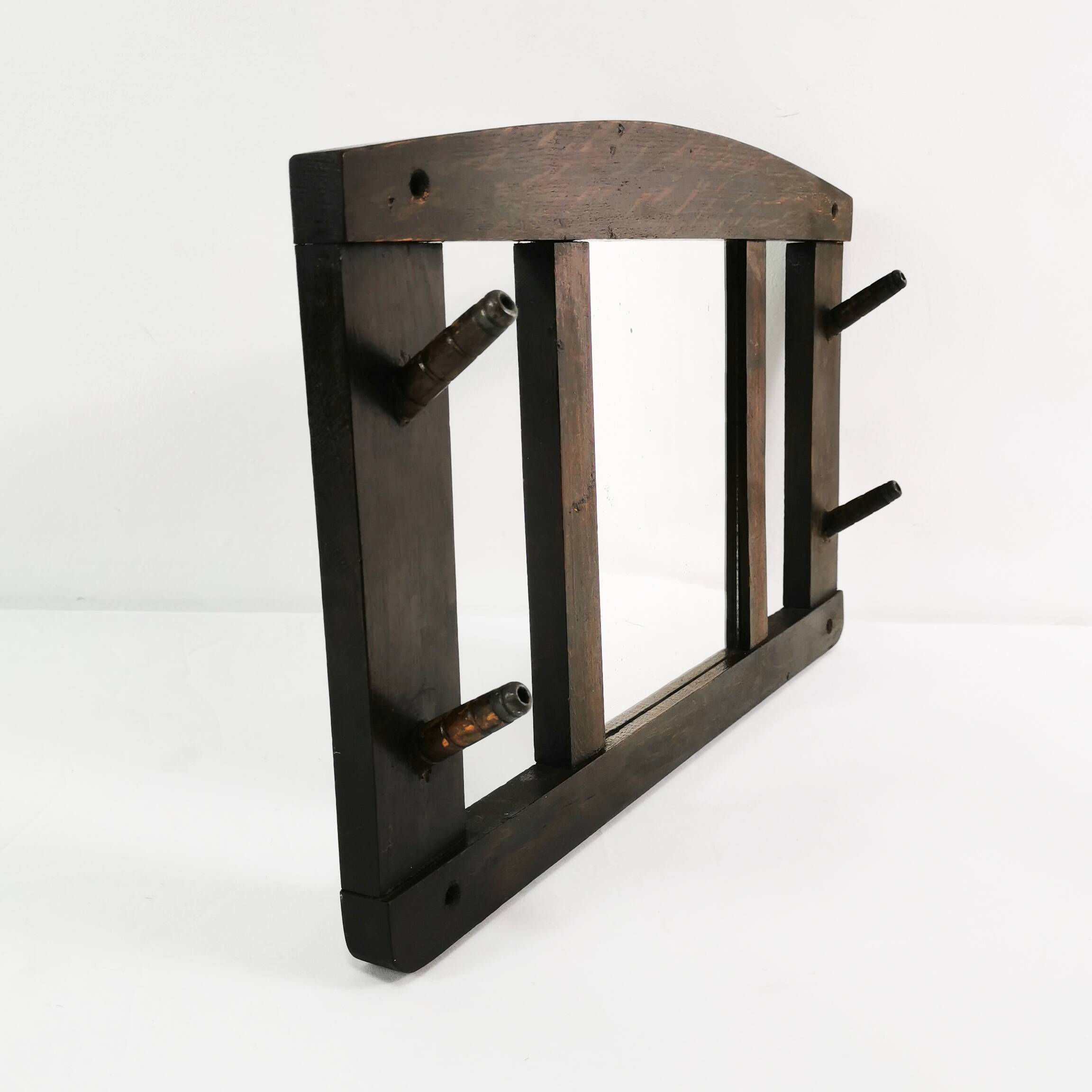 Art Deco wall hanger with mirror, Denmark, 1930s.