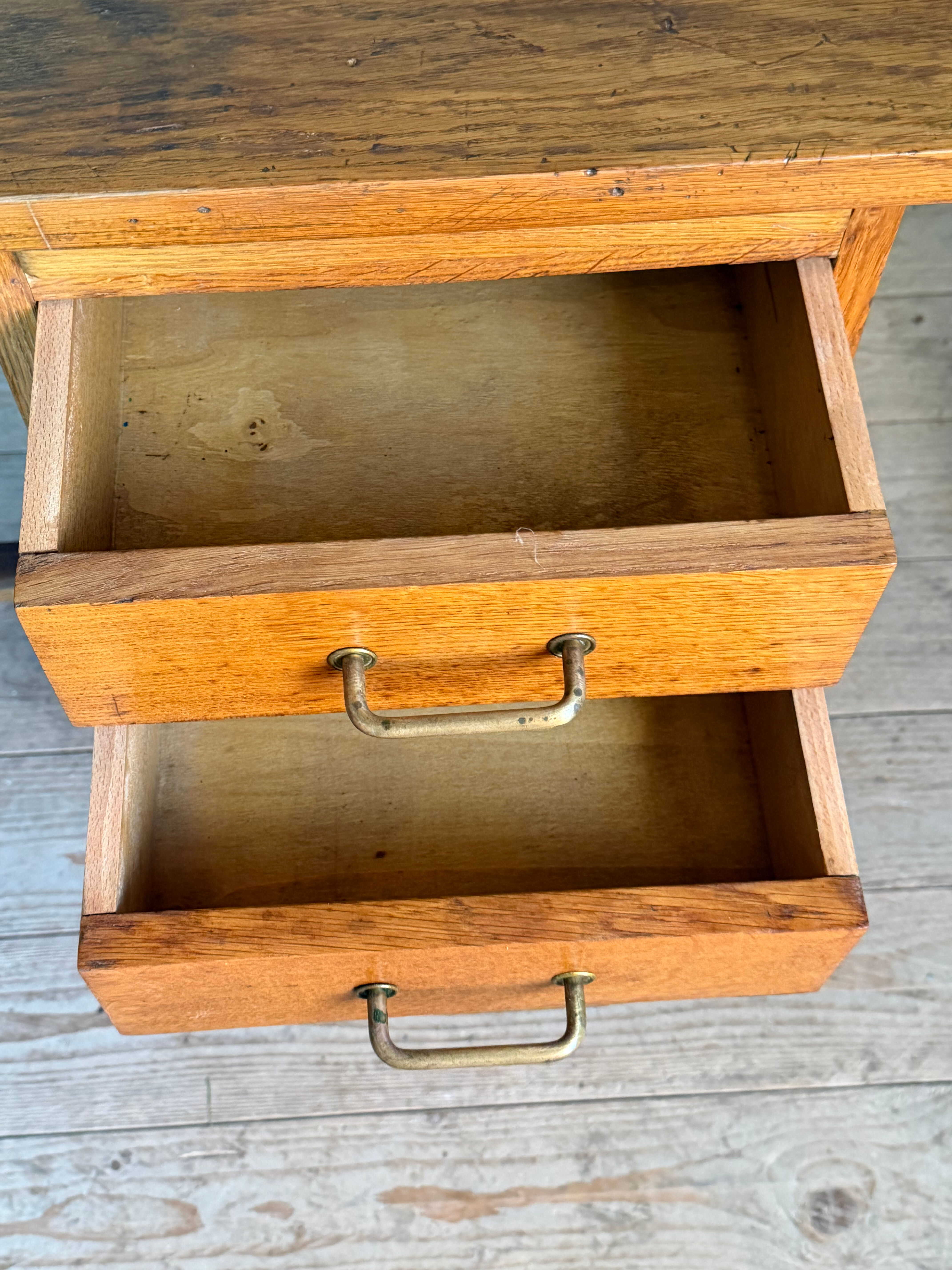 Vintage oak half-minister desk