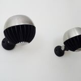 Pair of adjustable chrome eyeball wall lights. Diameter 17 cm - 6.69 " 70s-80s