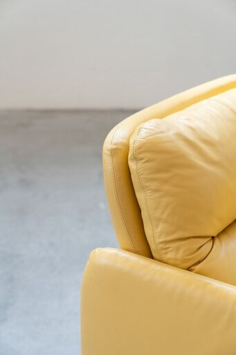 Salon en cuir par Ammainnati et Vitelli pour Brun vintage 1970