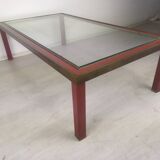 Table basse laiton verre