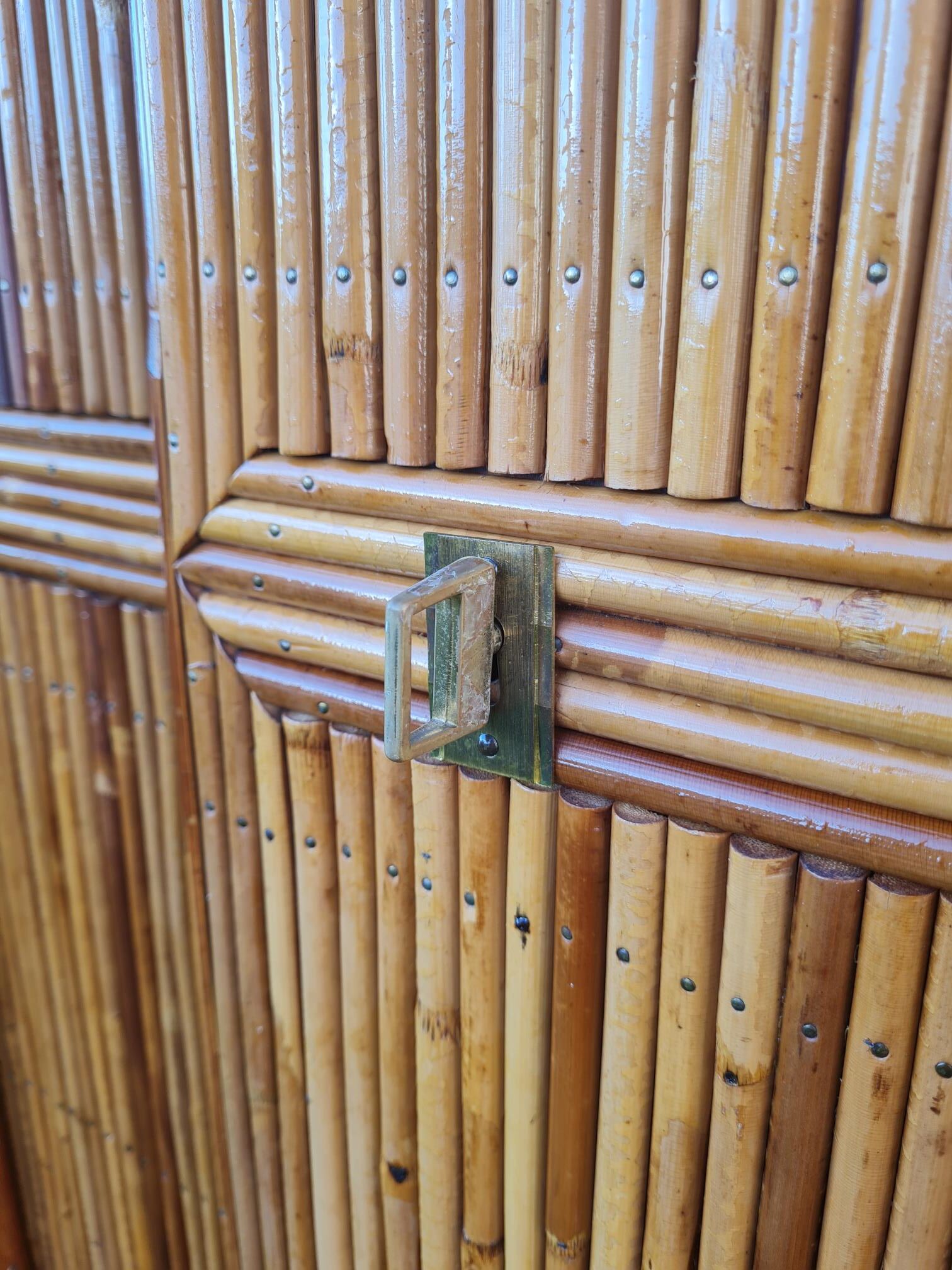 Rattan marquetry cabinet