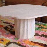 Table basse en travertin forme organique