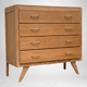 Commode  pieds compas bois brut 1950