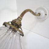 Holophane brass and porcelain glass