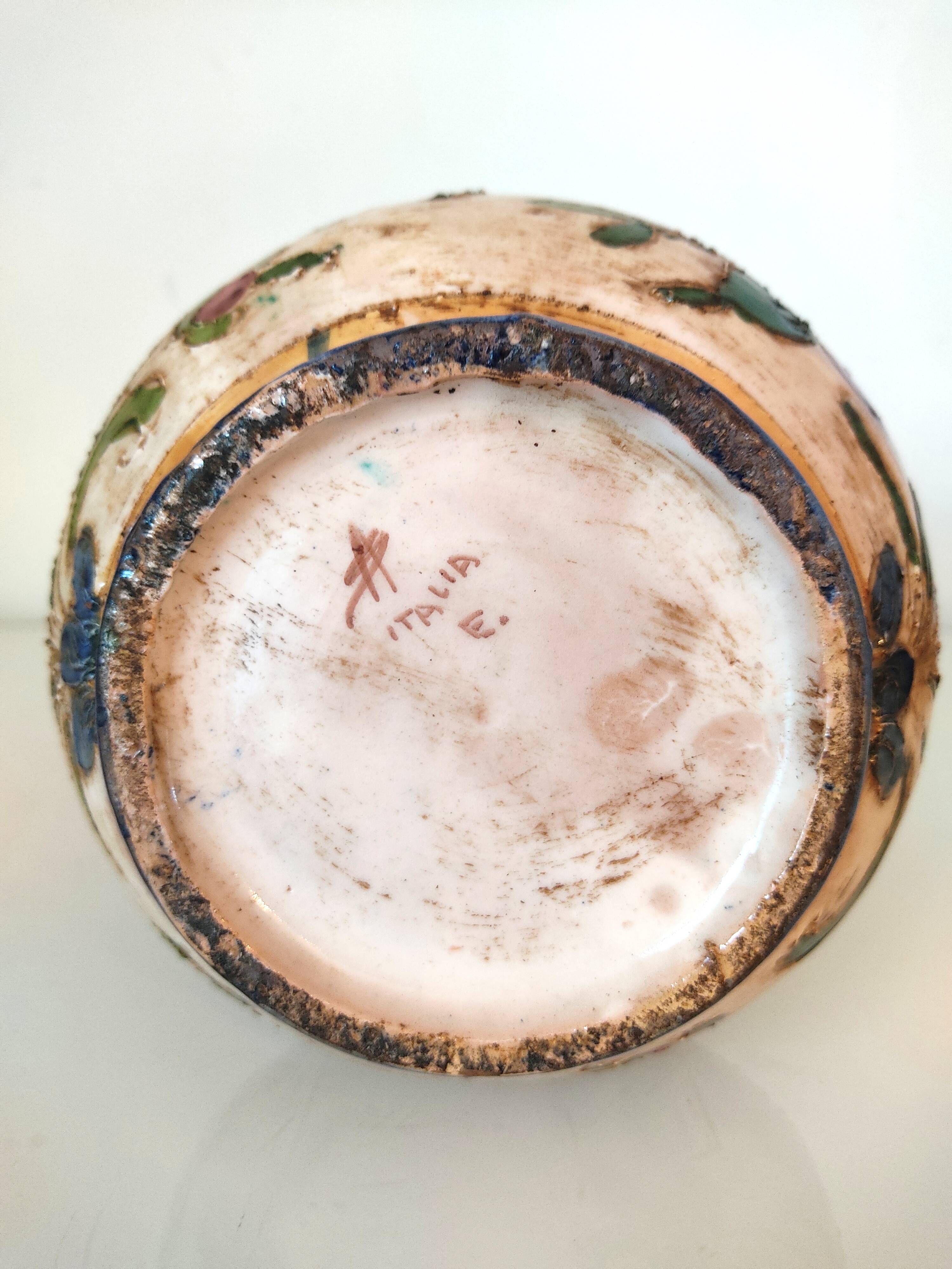 Italian ceramic flower vase