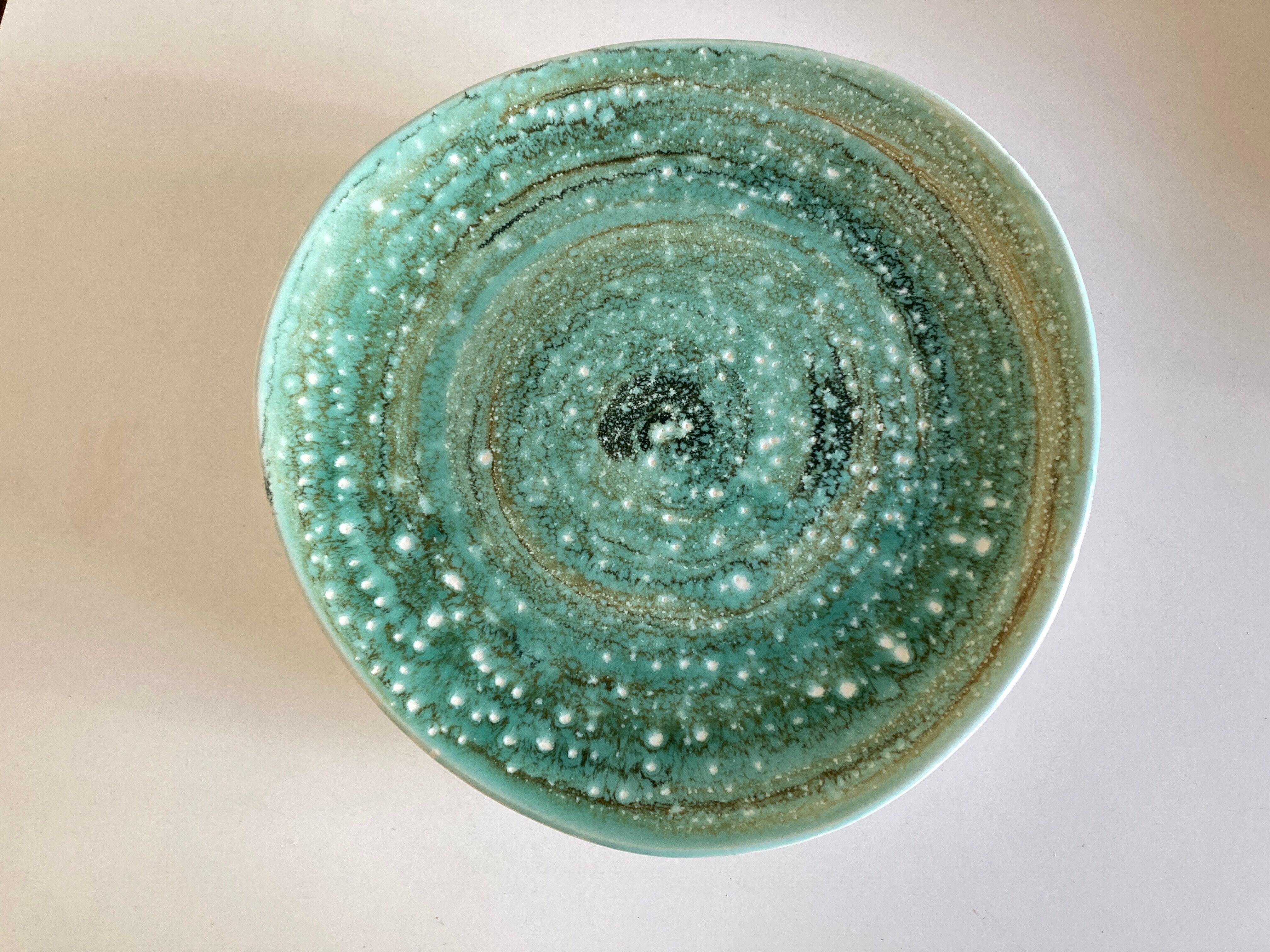 Set of 9 plates 1970 in stoneware Mousse de Nierderviller