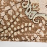 6x9 Cream & Brown Oriental Vintage Rug, 175x290Cm