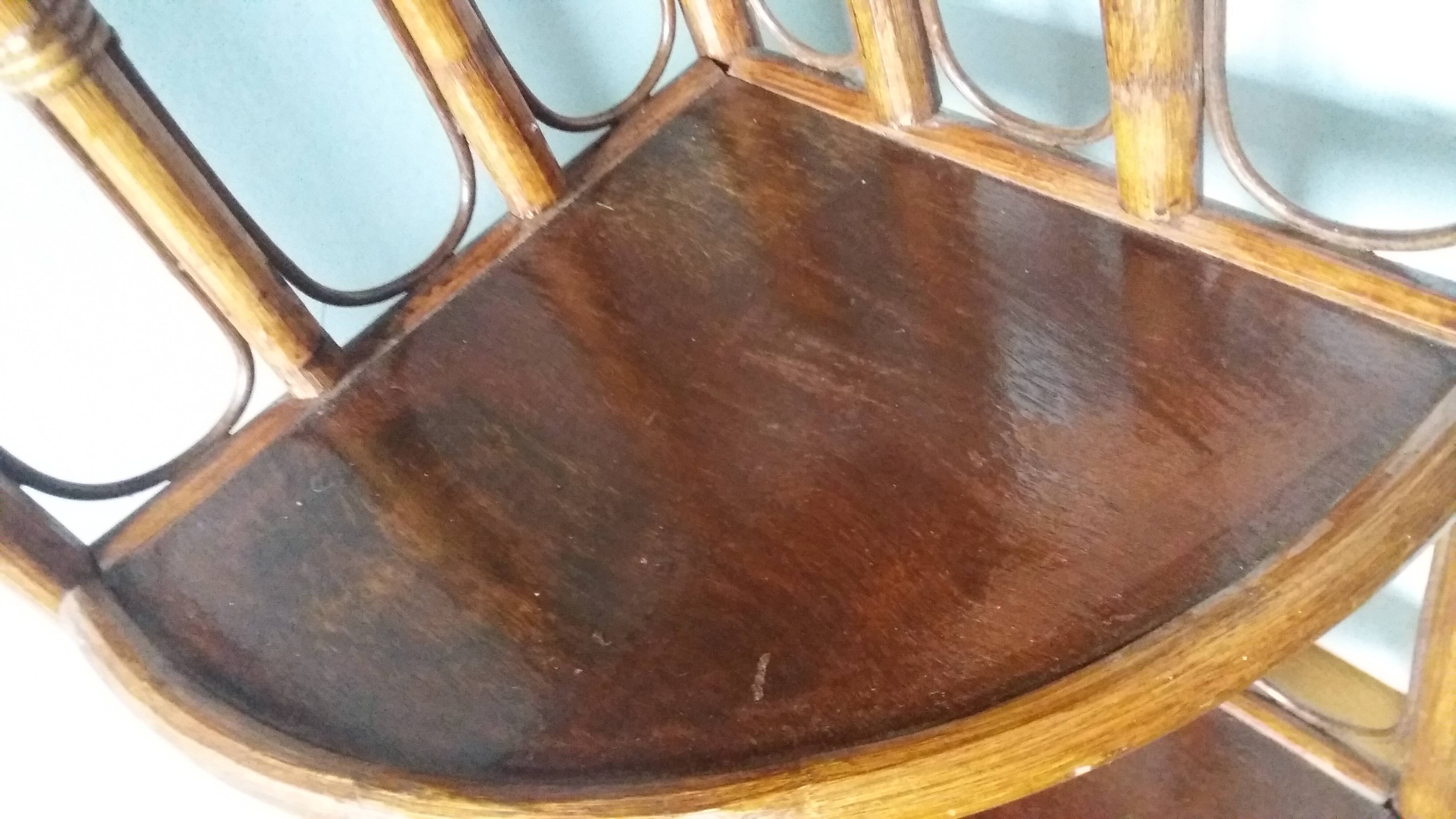 Corner shelf, corner unit, in wicker and wood